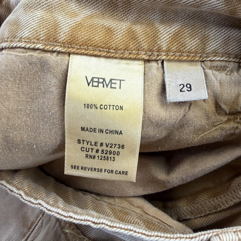 VERVET Wide Leg Jeans Womens 29 Light Wash Beige Distressed Relaxed Denim - Picture 3 of 13
